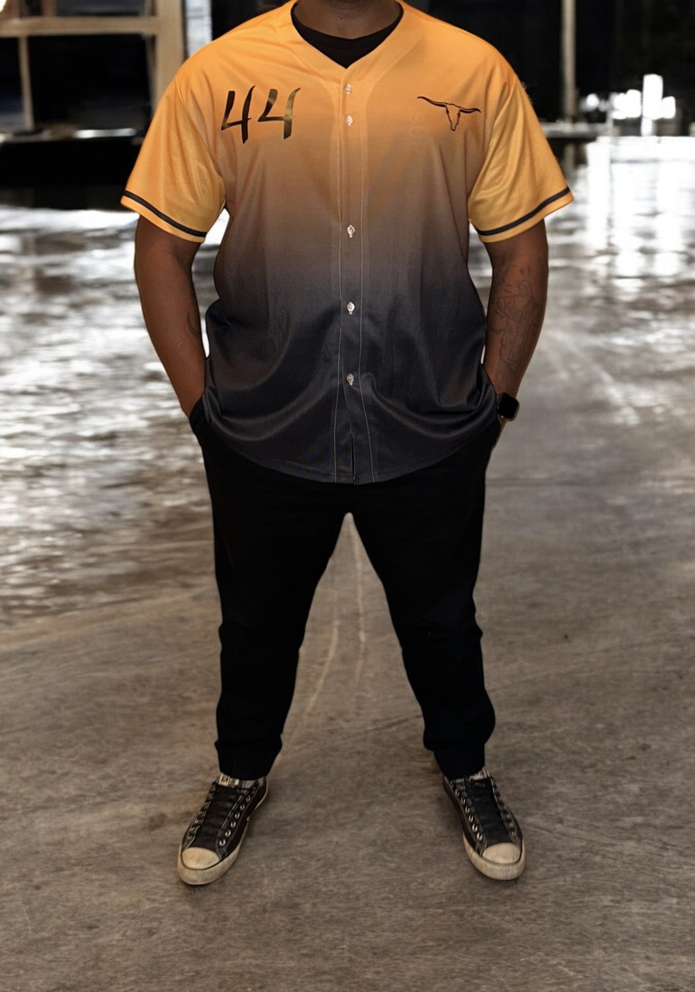 Unisex Short Sleeves Jersey - Black print