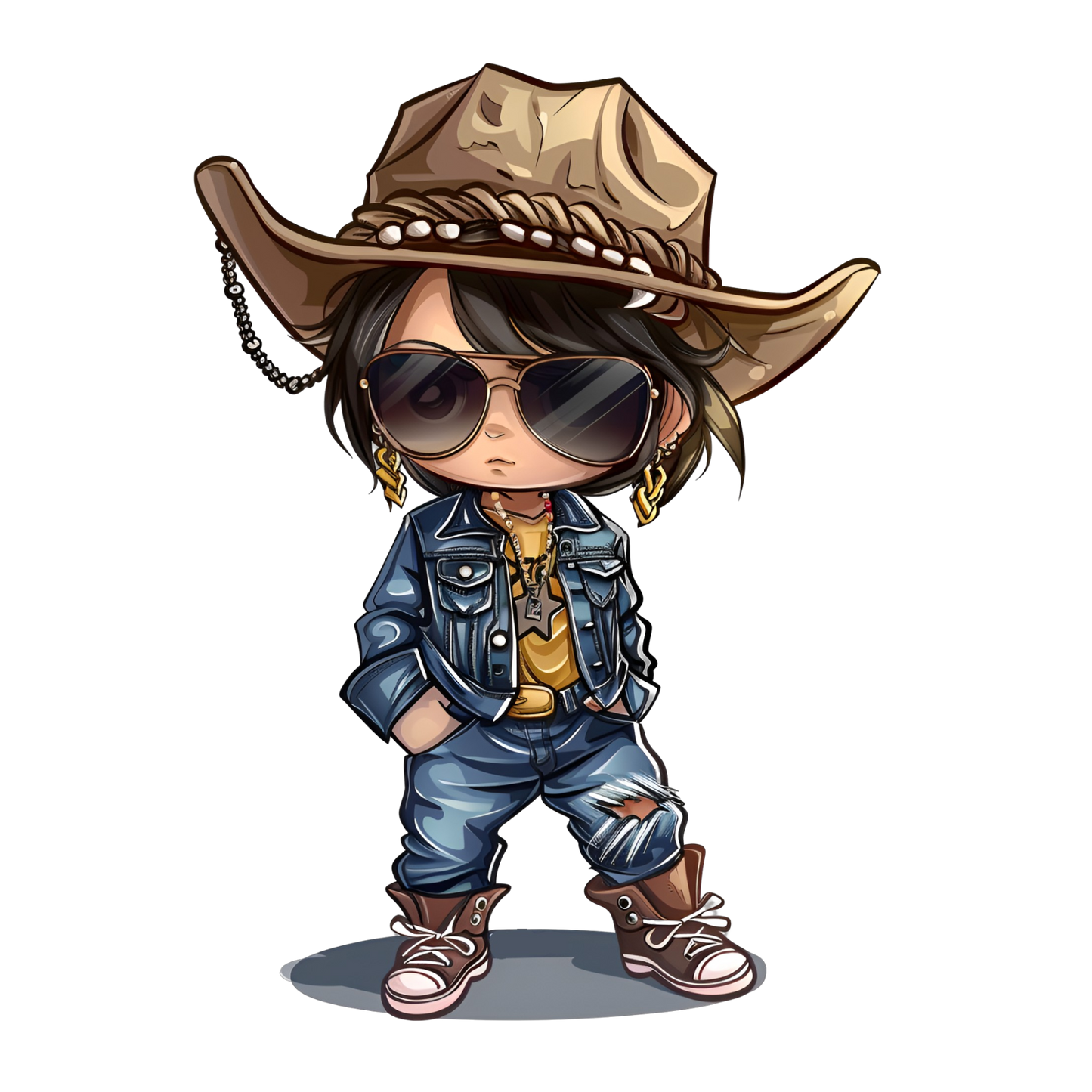 Sunglasses and a hat Print Shirt